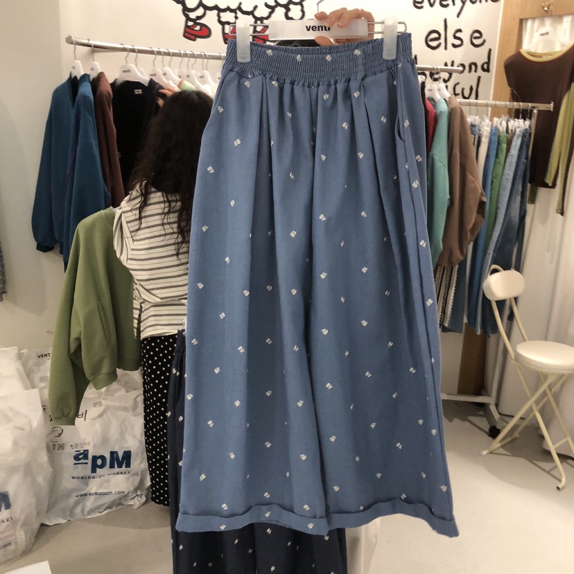 VENTI韓國直郵女裝新品時尚人氣熱賣休閑26春夏休閑褲刺繡VENTI休閑褲圖色1