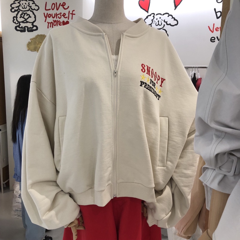 VENTI東大門直郵女裝新品休閑熱賣職業時尚夾克史努比拉鏈VENTI夾克圖色1