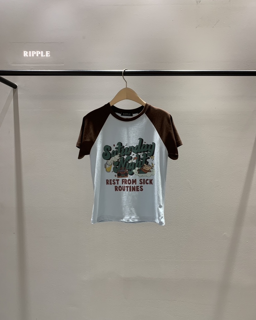 RIPPLE-P韓國直郵女士新品26春夏休閑熱賣人氣推薦職業T恤RIPPLE-PT恤圖色2