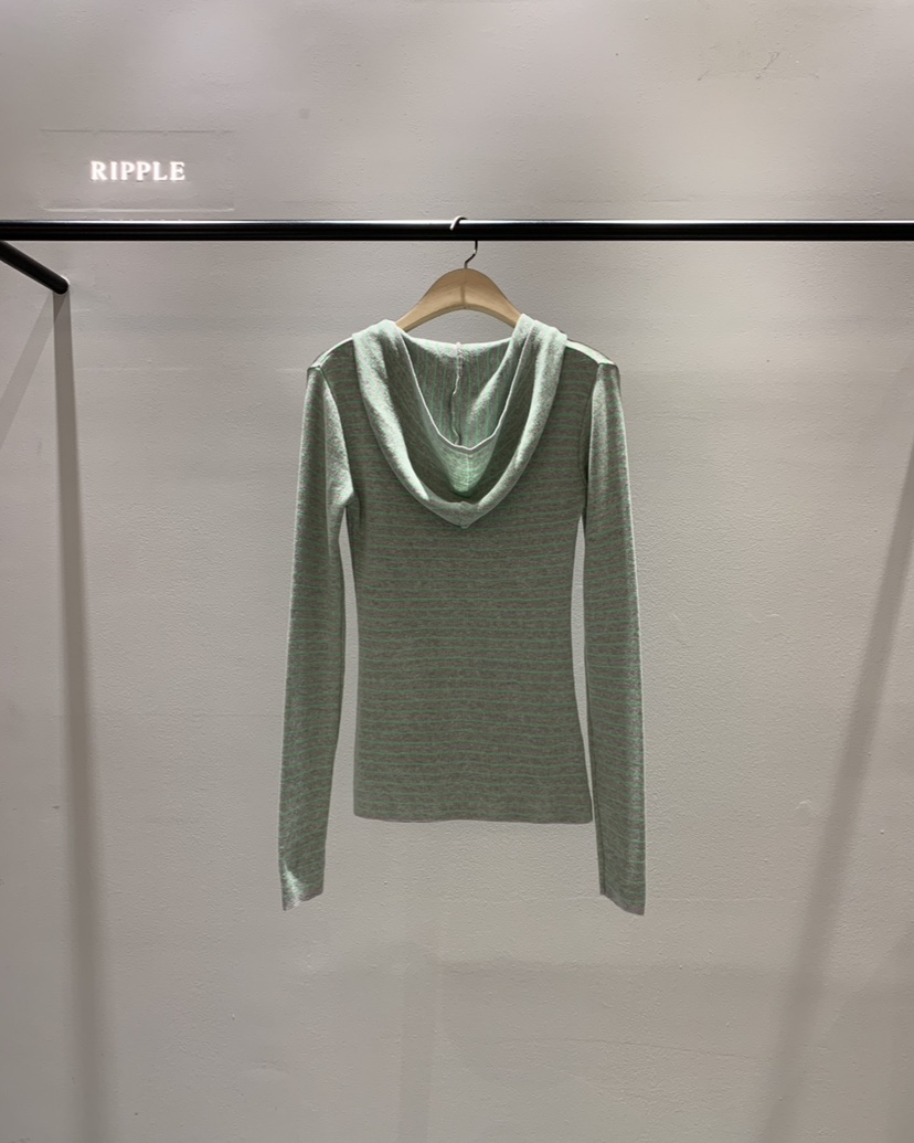 RIPPLE-P韓國代購女士新款休閑推薦針織衫連帽針織衫口袋RIPPLE-P針織衫