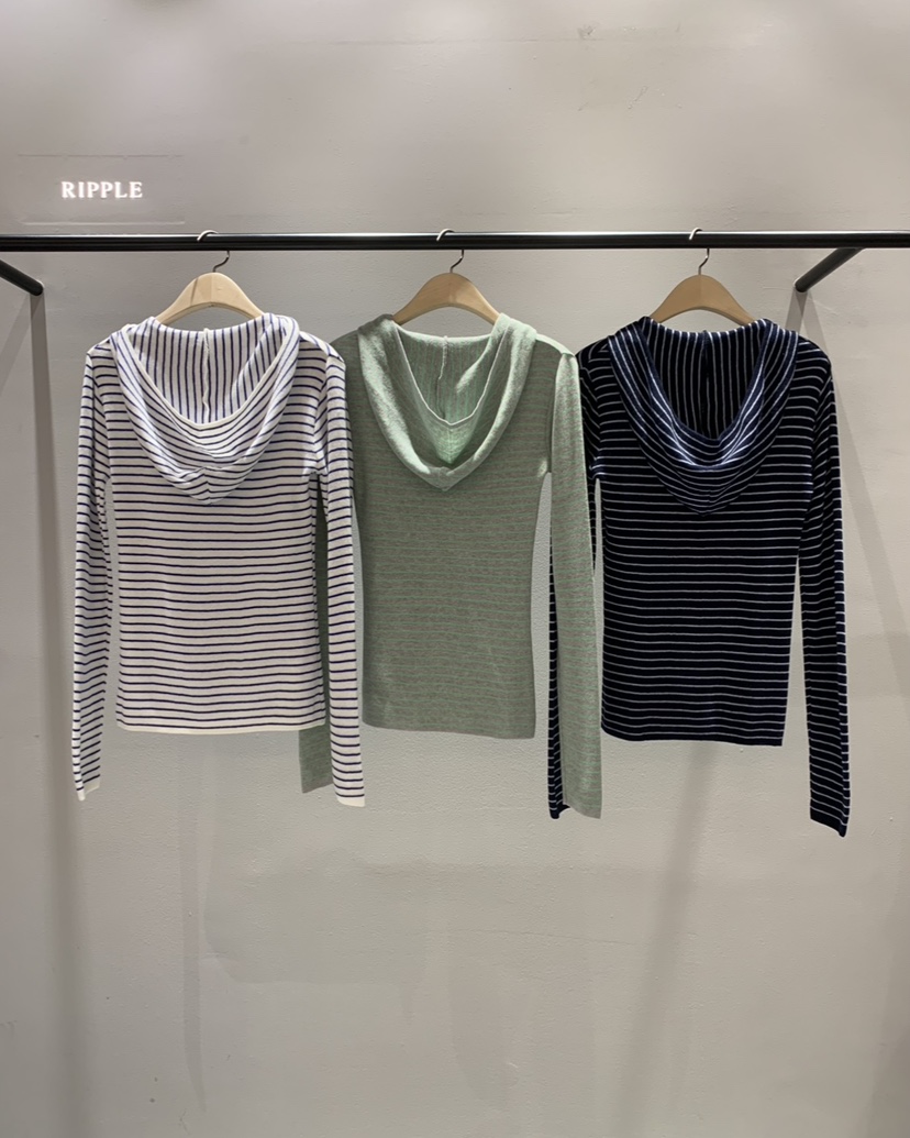 RIPPLE-P韓國代購女士新款休閑推薦針織衫連帽針織衫口袋RIPPLE-P針織衫