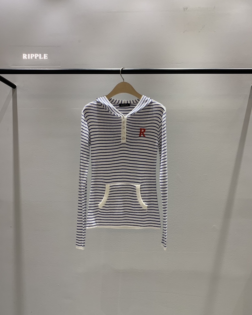 RIPPLE-P韓國代購女士新款休閑推薦針織衫連帽針織衫口袋RIPPLE-P針織衫圖色1