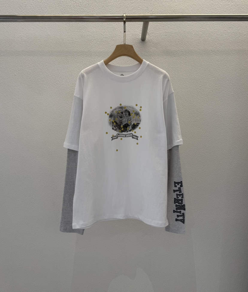 ABLERING韓國直郵女裝新品職業熱賣推薦休閑長袖T恤假兩件ABLE STANDARD/ABLERING長袖T恤圖色1