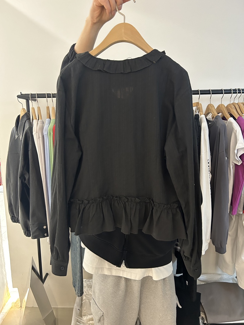 AS THOUGHT韓國代購女士新品推薦26春夏襯衫蕾絲衫荷葉邊AS THOUGHT襯衫/蕾絲衫