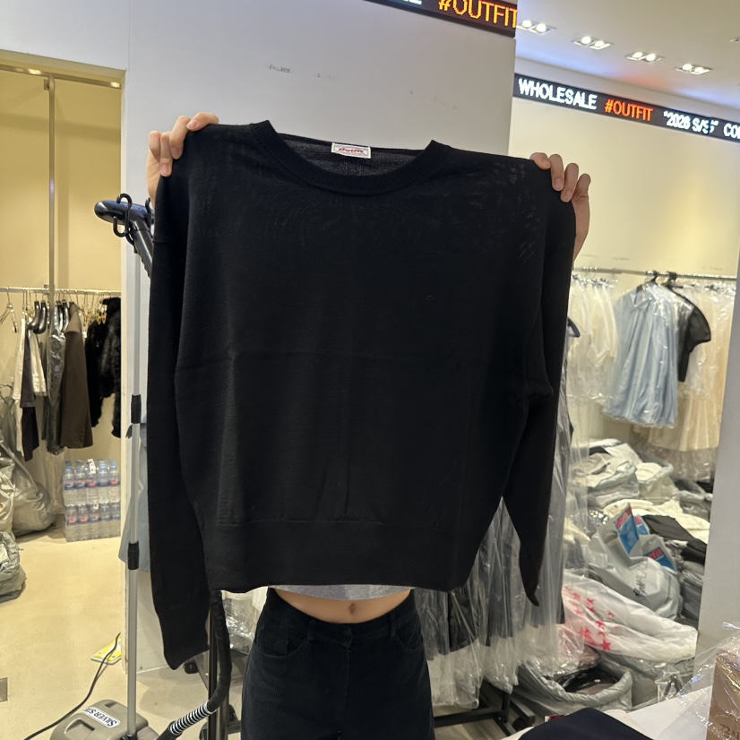 OUTFIT東大門實拍女士新品26春夏休閑真品時尚熱賣針織衫OUTFIT針織衫圖色2黑色