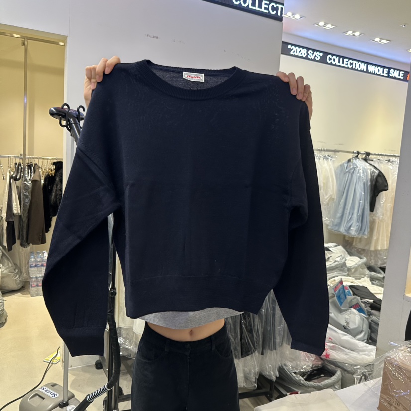 OUTFIT東大門實拍女士新品26春夏休閑真品時尚熱賣針織衫OUTFIT針織衫圖色3深藍色