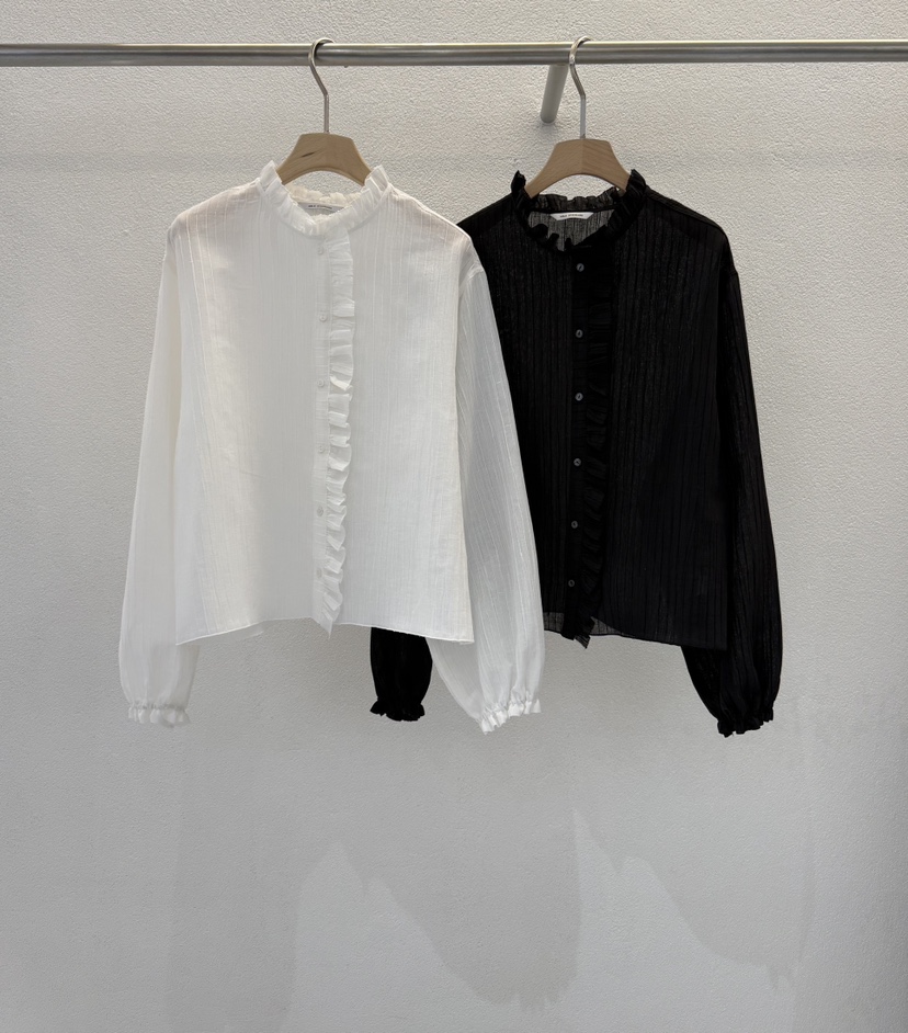 ABLERING韓國代購女士新款職業真品人氣26春夏襯衫蕾絲衫褶皺ABLE STANDARD/ABLERING襯衫/蕾絲衫