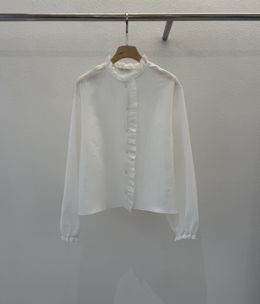 ABLERING韓國代購女士新款職業真品人氣26春夏襯衫蕾絲衫褶皺ABLE STANDARD/ABLERING襯衫/蕾絲衫圖色1