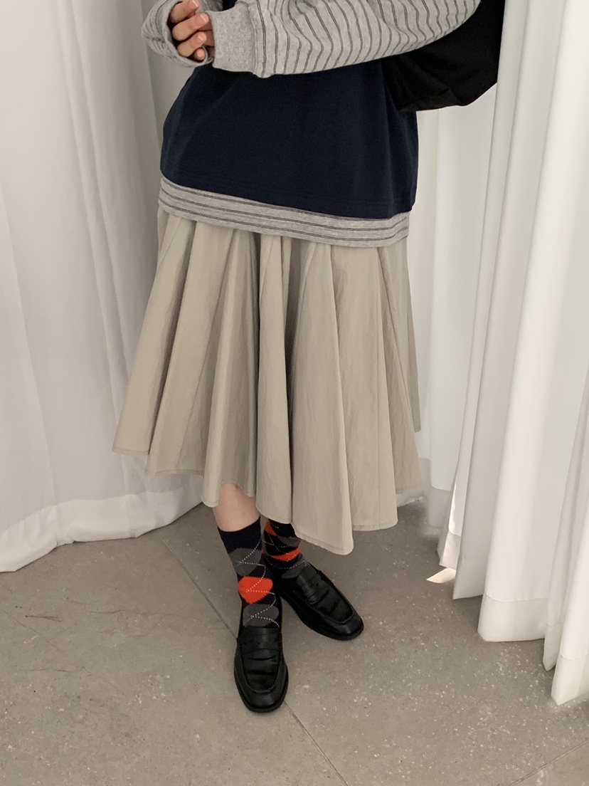 OURS韓國東大門直郵女裝新款熱賣人氣職業長袖T恤假兩件條紋OURS長袖T恤