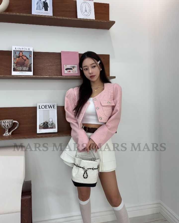 mars韓國東大門代購女士新款人氣職業推薦26春夏夾克粗花呢mars夾克