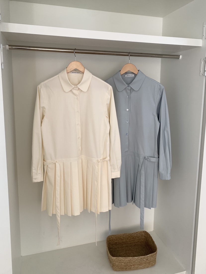 NOTHING韓國東大門代購女裝新款推薦休閑職業熱賣連衣裙褶裥NOTHING連衣裙