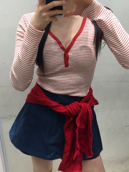 mars韓國直郵實拍女裝新品休閑熱賣推薦時尚職業人氣長袖T恤mars長袖T恤圖色1