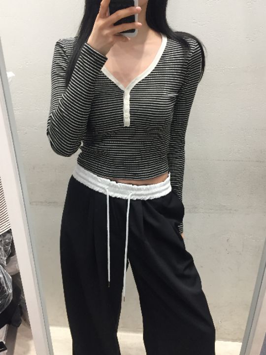 mars韓國直郵實拍女裝新品休閑熱賣推薦時尚職業人氣長袖T恤mars長袖T恤圖色2