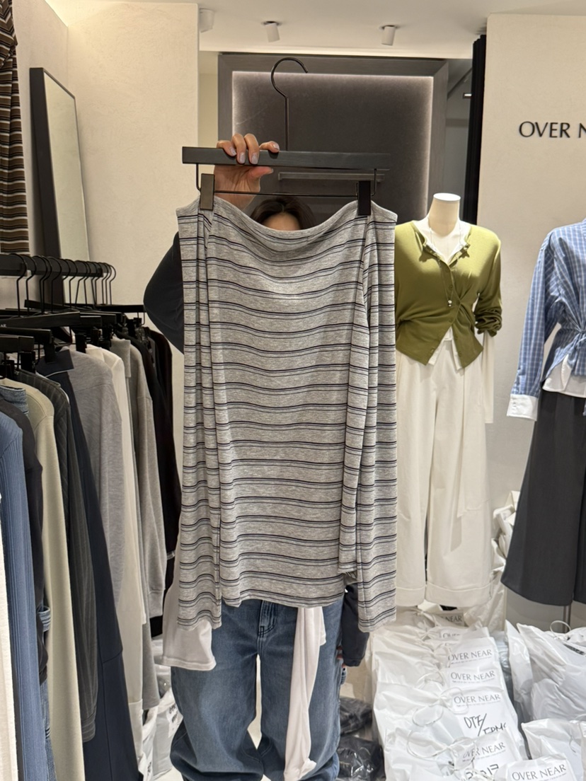 OVER NEAR韓國東大門直郵女士新品26春夏熱賣職業長袖T恤OVER NEAR長袖T恤