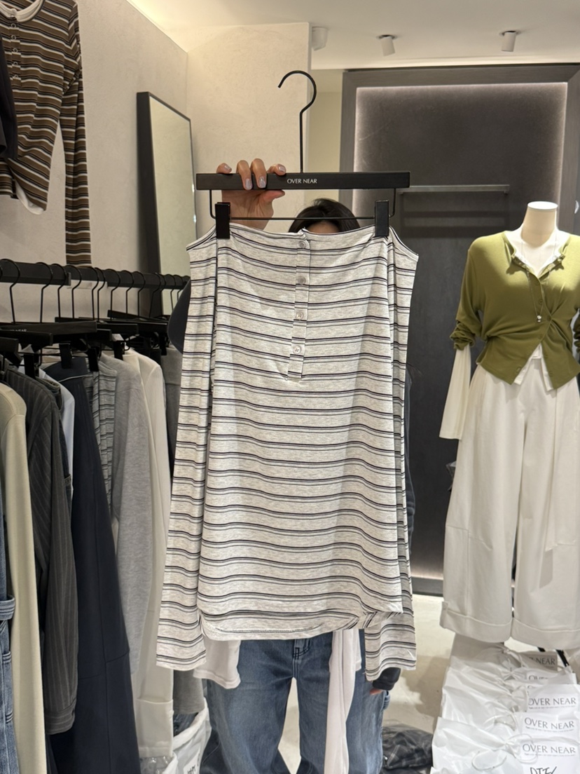 OVER NEAR韓國東大門直郵女士新品26春夏熱賣職業長袖T恤OVER NEAR長袖T恤圖色2