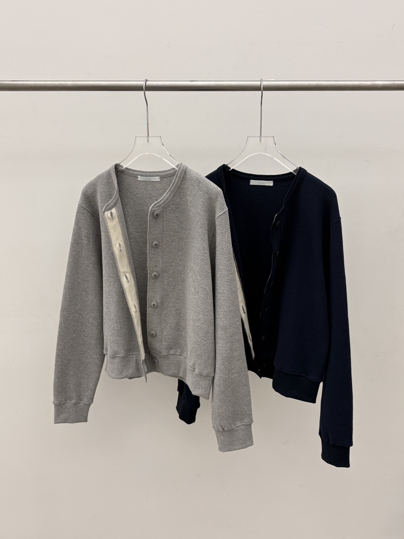 OURS韓國東大門直郵女士新品職業推薦26春夏夾克華夫格開衫OURS夾克