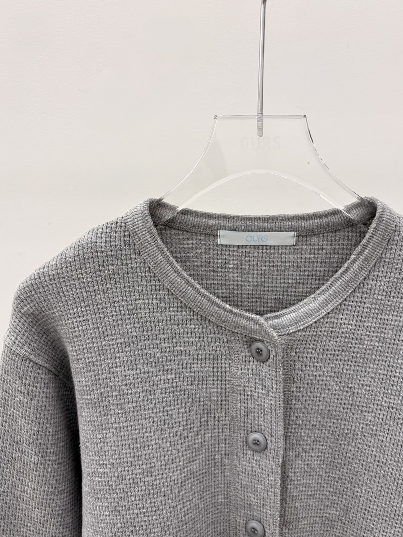 OURS韓國東大門直郵女士新品職業推薦26春夏夾克華夫格開衫OURS夾克