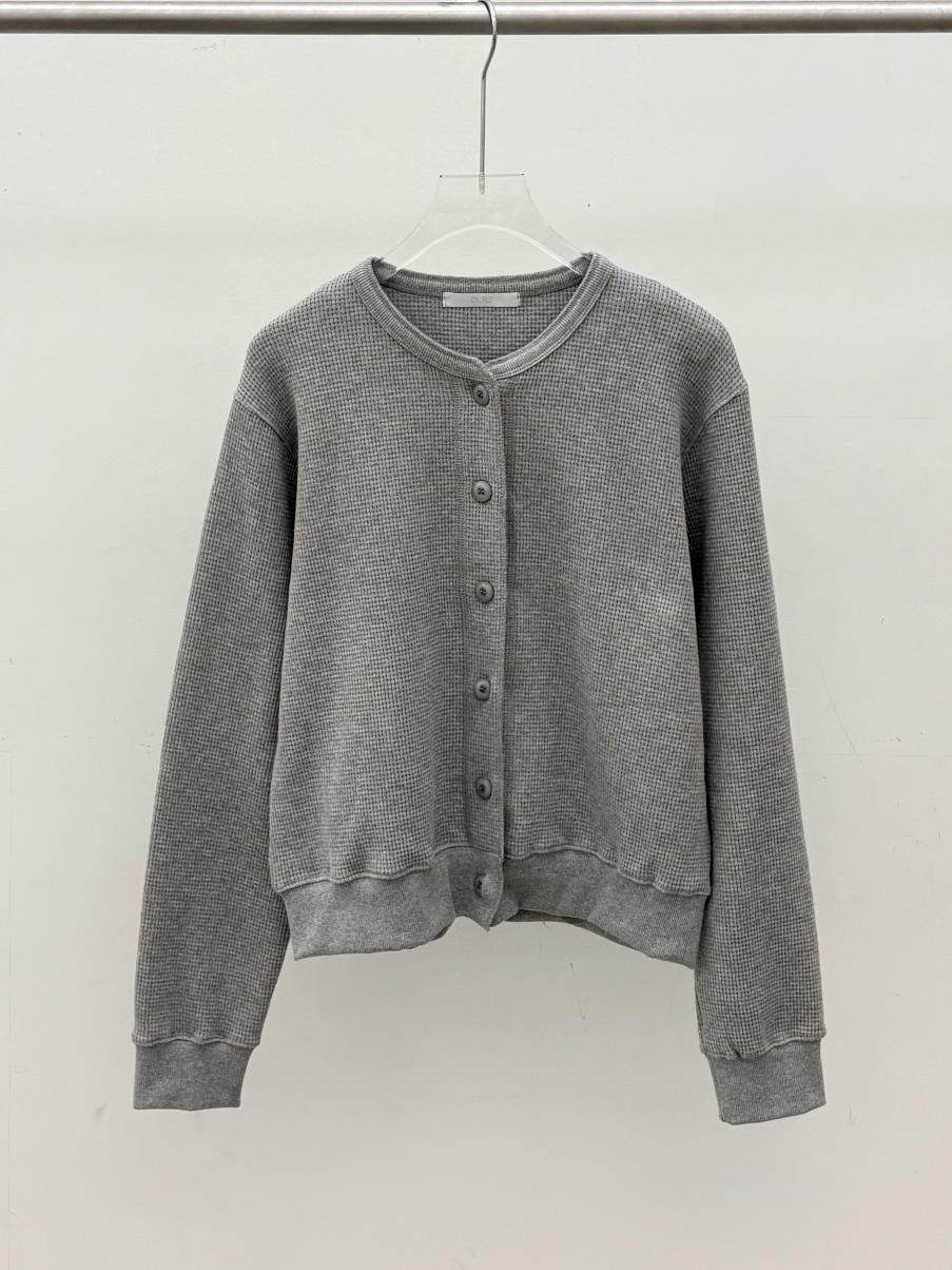 OURS韓國東大門直郵女士新品職業推薦26春夏夾克華夫格開衫OURS夾克圖色1