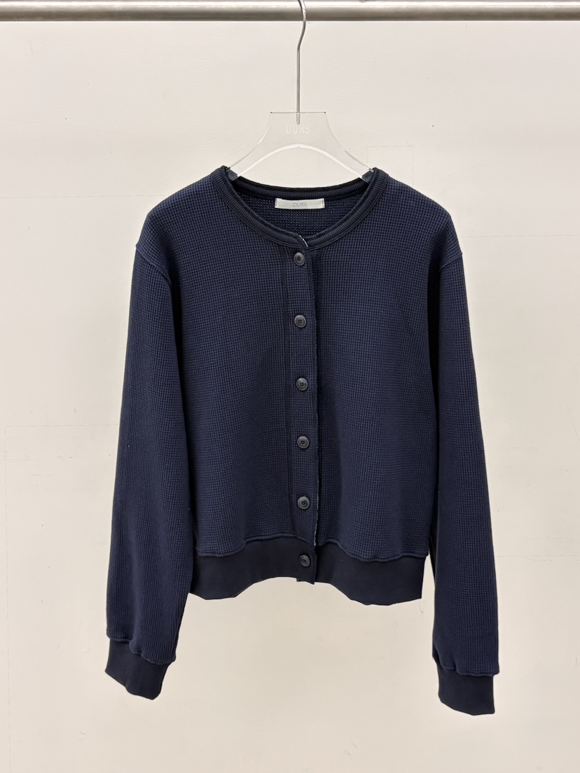 OURS韓國東大門直郵女士新品職業推薦26春夏夾克華夫格開衫OURS夾克圖色2