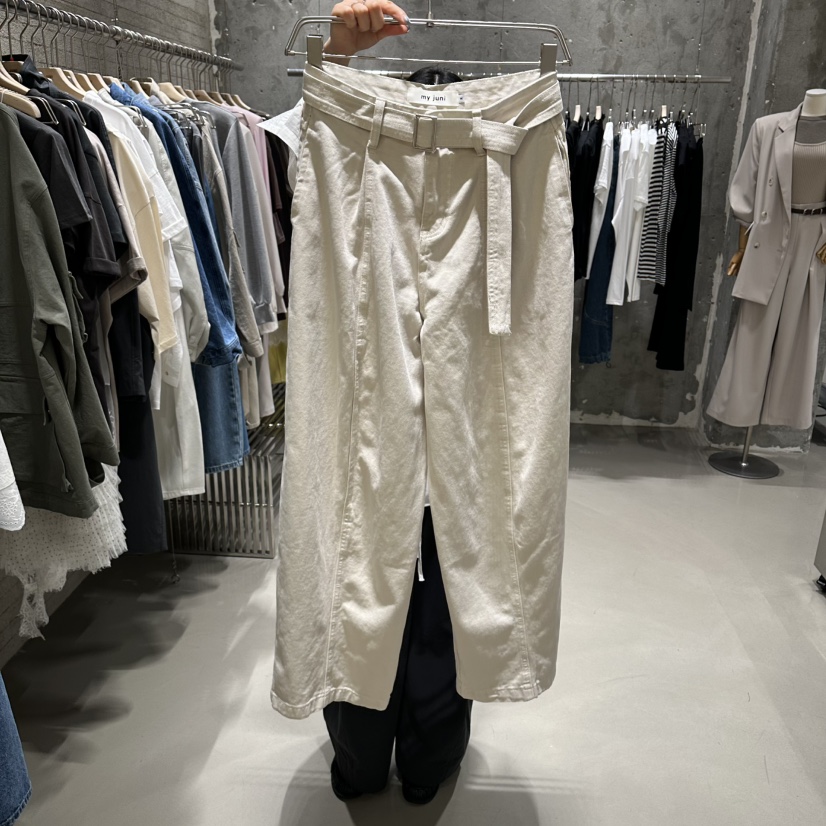 JUNI韓國直郵女裝新品休閑職業26春夏熱賣時尚休閑褲含腰帶my juni休閑褲圖色1