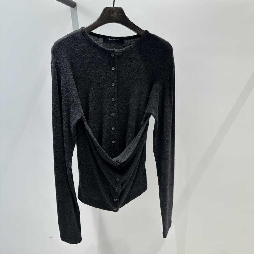 JANE BIRKIN韓國直郵女士新品職業26春夏長袖T恤羊毛開衫JANE BIRKIN設計師品牌長袖T恤圖色1墨色