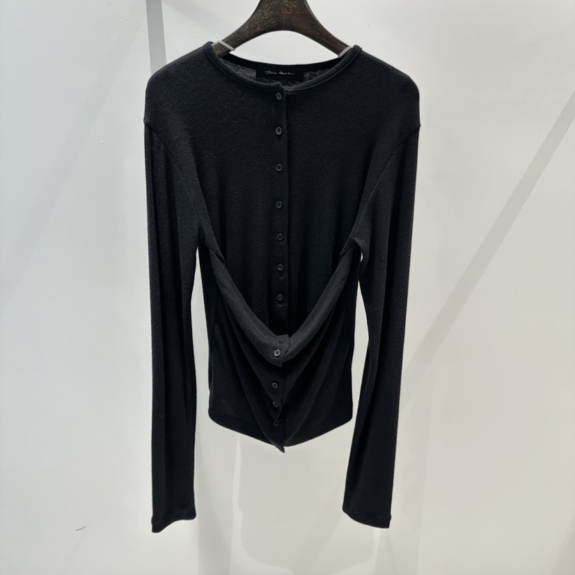 JANE BIRKIN韓國直郵女士新品職業26春夏長袖T恤羊毛開衫JANE BIRKIN設計師品牌長袖T恤圖色2黑色