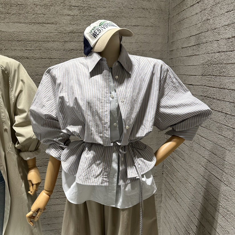 JUNI韓國代購女士新款26春夏推薦時尚職業休閑襯衫蕾絲衫my juni襯衫/蕾絲衫圖色1