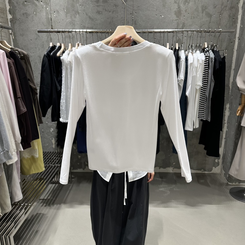 JUNI韓國直郵實拍女士新款休閑熱賣時尚推薦職業人氣長袖T恤my juni長袖T恤