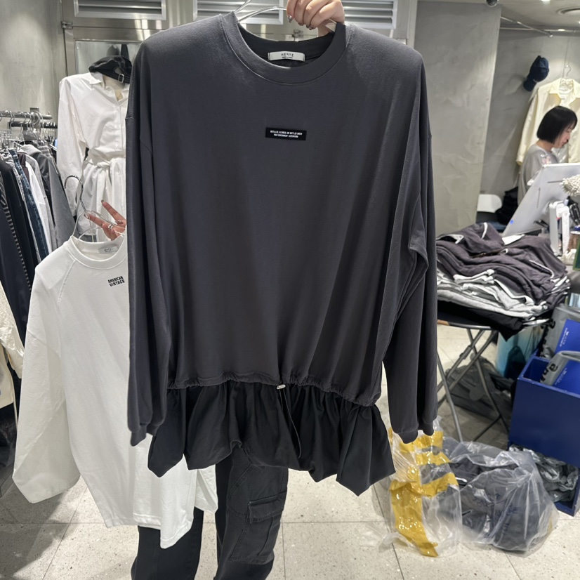 HERTZ-P韓國代購女士新款休閑職業26春夏推薦熱賣長袖T恤HERTZ-P長袖T恤圖色1墨色