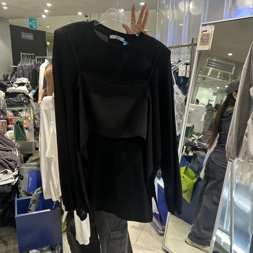 HERTZ-P韓國代購女裝新品人氣職業休閑26春夏長袖T恤假兩件HERTZ-P長袖T恤圖色3