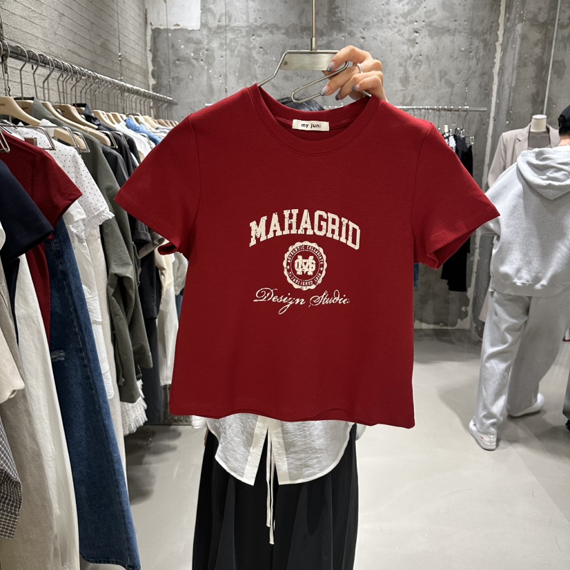 JUNI韓國代購女士新款26春夏人氣熱賣時尚推薦職業休閑T恤my juniT恤圖色2