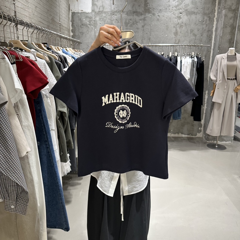 JUNI韓國代購女士新款26春夏人氣熱賣時尚推薦職業休閑T恤my juniT恤圖色3