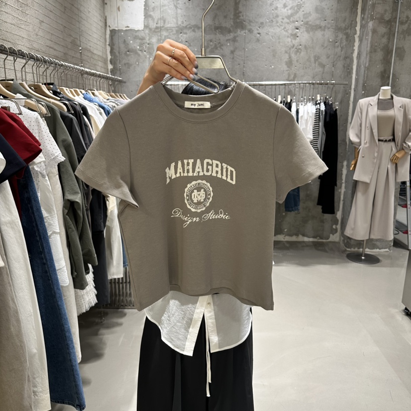 JUNI韓國代購女士新款26春夏人氣熱賣時尚推薦職業休閑T恤my juniT恤圖色4