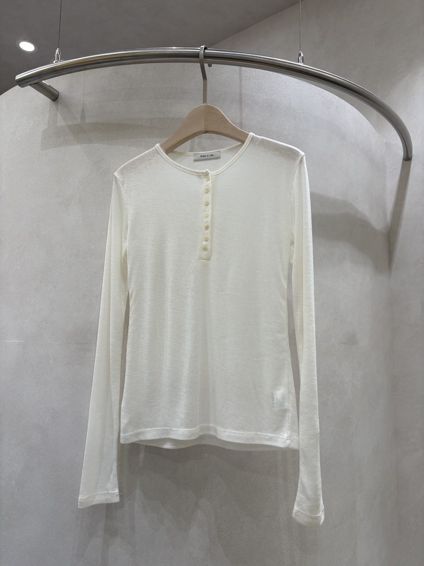 WHO IS SHE韓國直郵女士新品26春夏時尚人氣職業長袖T恤WHO IS SHE長袖T恤圖色1