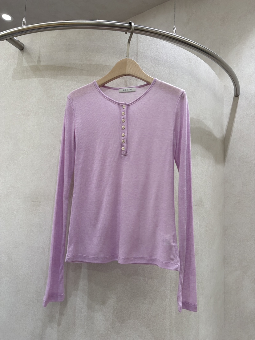 WHO IS SHE韓國直郵女士新品26春夏時尚人氣職業長袖T恤WHO IS SHE長袖T恤圖色3