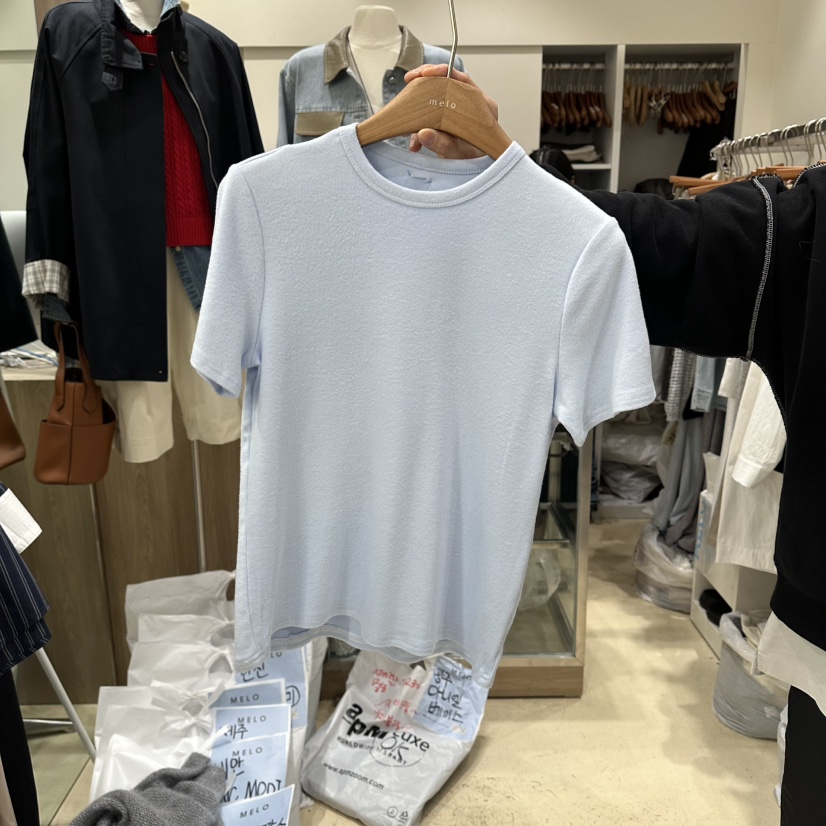MELO韓國直郵女裝新品熱賣時尚人氣職業26春夏休閑推薦T恤MELOT恤圖色2