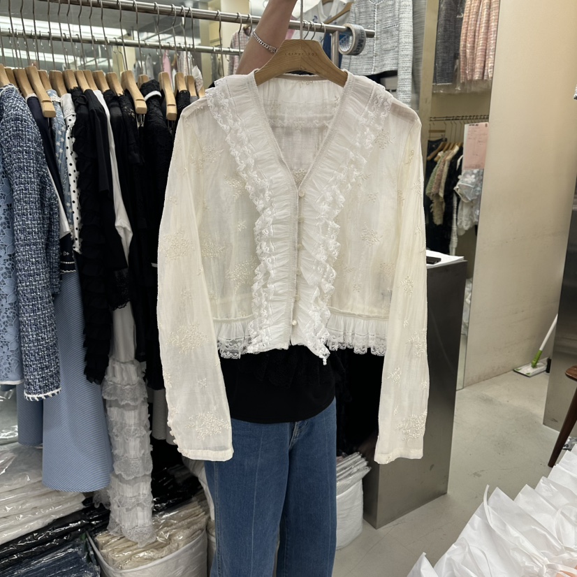 CORNER韓國代購女士新品職業休閑人氣熱賣時尚襯衫蕾絲衫CORNER.302襯衫/蕾絲衫圖色1