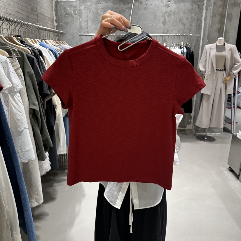 JUNI韓國東大門代購女裝新品休閑熱賣26春夏推薦人氣時尚T恤my juniT恤圖色3