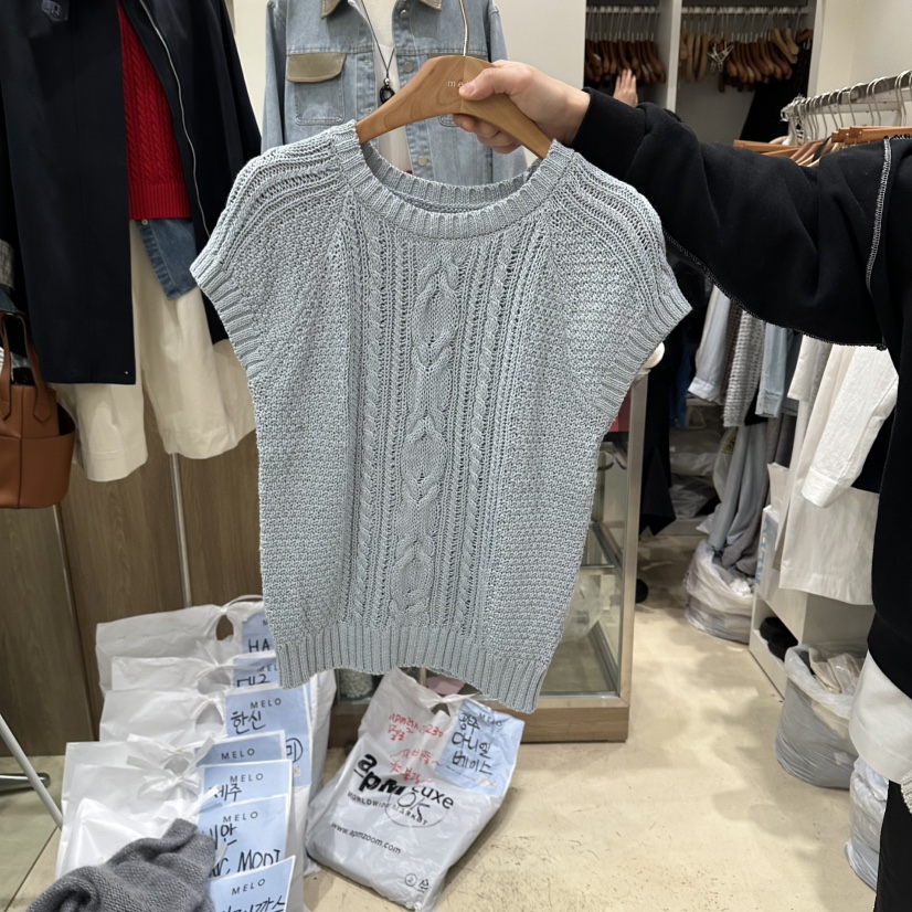MELO韓國代購女裝新款休閑熱賣推薦時尚人氣職業26春夏針織衫MELO針織衫圖色1