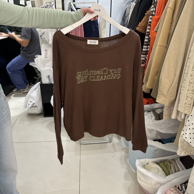 EGG IS韓國直郵實拍女裝新款職業推薦熱賣人氣休閑長袖T恤EGG IS長袖T恤圖色2