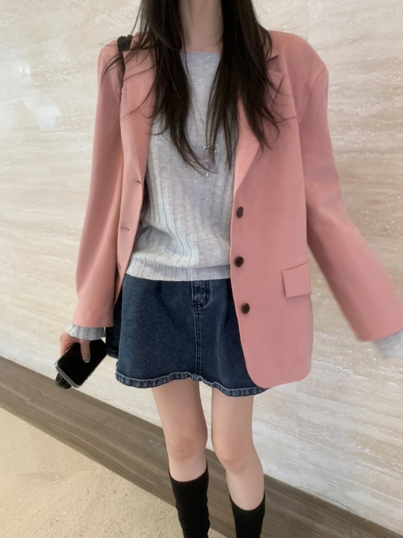 SHOP POSTER韓國代購女士新品人氣26春夏熱賣休閑夾克麂皮SHOP_POSTER夾克