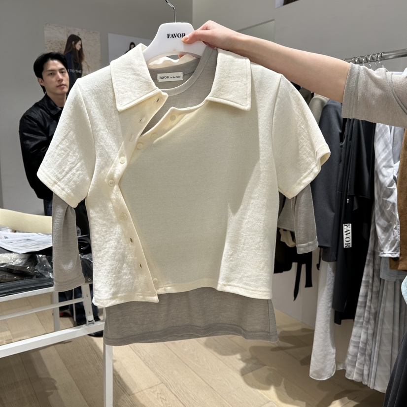 FAVOR-P韓國代購女裝新品時尚推薦休閑針織衫不含內搭紐扣FAVOR-P針織衫圖色2