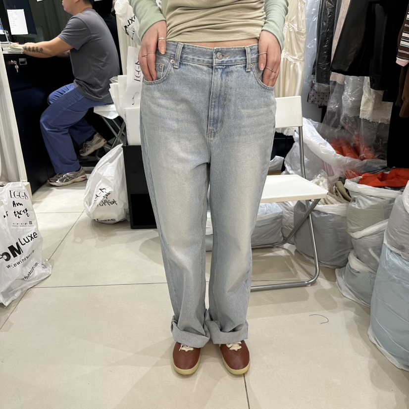 EGG IS韓國東大門代購女裝新品職業26春夏休閑推薦牛仔褲EGG IS牛仔褲圖色1