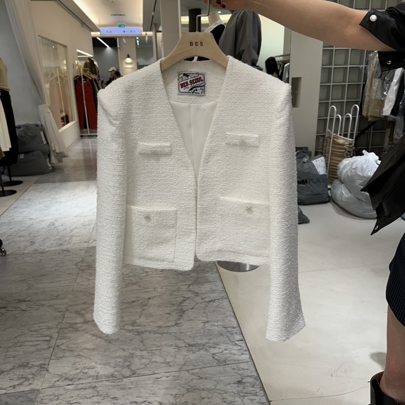 BES韓國東大門代購女裝新品熱賣人氣時尚休閑推薦夾克粗花呢BES SEOUL夾克圖色1