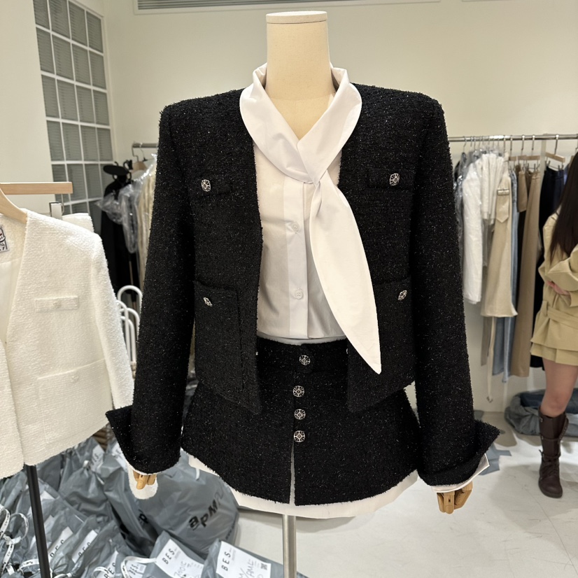 BES韓國東大門代購女裝新品熱賣人氣時尚休閑推薦夾克粗花呢BES SEOUL夾克圖色2