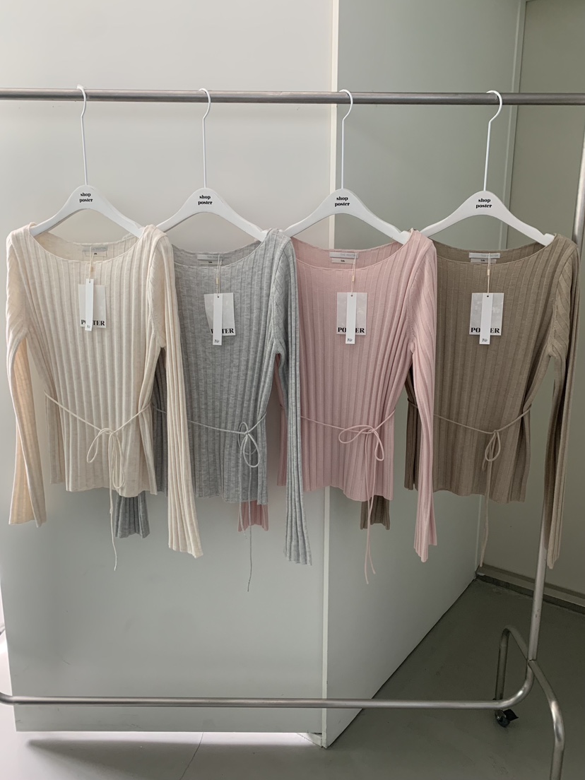 SHOP POSTER韓國東大門代購女士新品26春夏休閑針織衫絲綢SHOP_POSTER針織衫