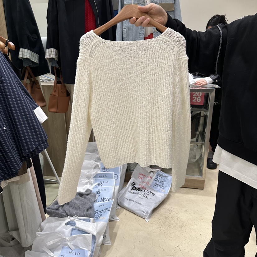 MELO韓國代購女裝新品26春夏休閑時尚熱賣針織衫不含內搭MELO針織衫
