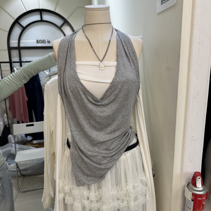 EGG IS韓國代購女士新品人氣休閑推薦時尚長袖T恤假兩件EGG IS長袖T恤圖色1