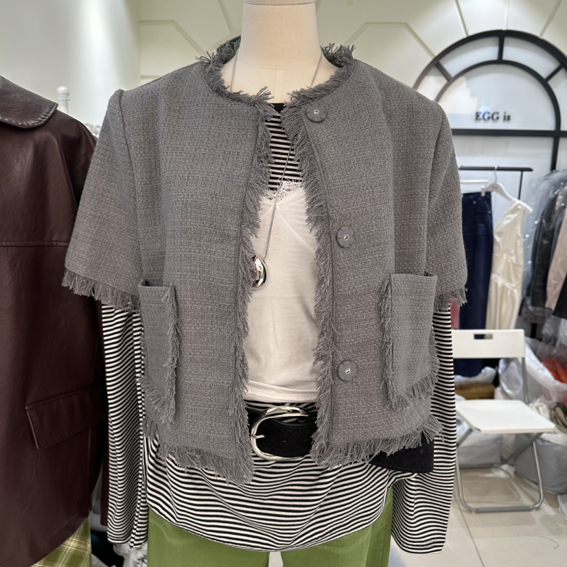 EGG IS韓國直郵實拍女士新品26春夏熱賣時尚人氣休閑夾克EGG IS夾克圖色1