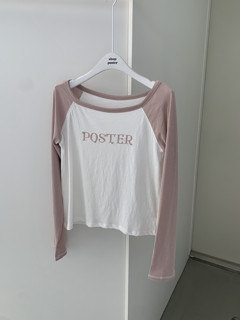 SHOP POSTER韓國代購女裝新款職業推薦熱賣人氣時尚長袖T恤SHOP_POSTER長袖T恤圖色1